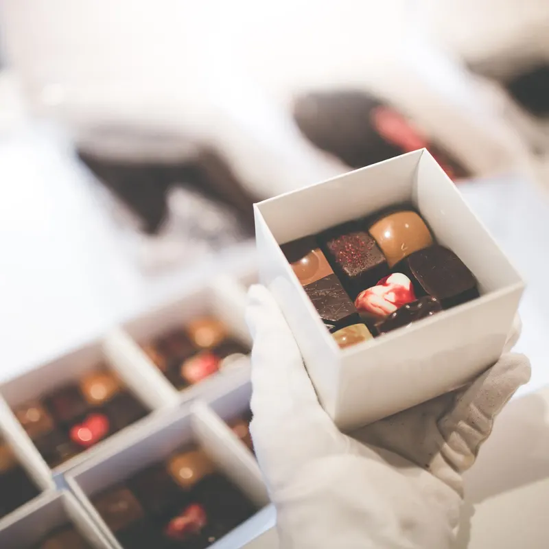 Doosje met handgemaakte pralines